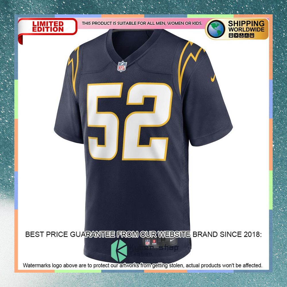 Khalil Mack Los Angeles Chargers Alternate Navy Football Jersey 6 Khalil Mack Los Angeles Chargers Alternate Navy Football Jersey word2
