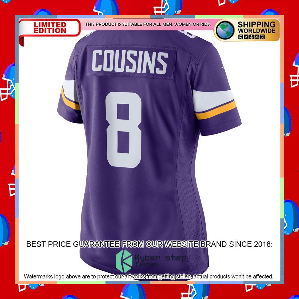 Kirk Cousins Minnesota Vikings Women's Purple Football Jersey 13 Kirk Cousins Minnesota Vikings Women's Purple Football Jersey word2