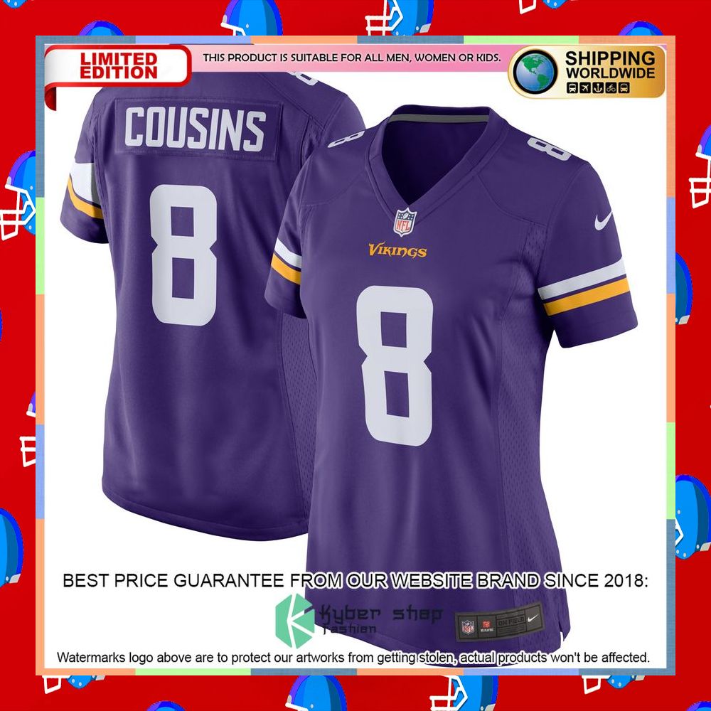 Kirk Cousins Minnesota Vikings Women's Purple Football Jersey 19 Kirk Cousins Minnesota Vikings Women's Purple Football Jersey word2