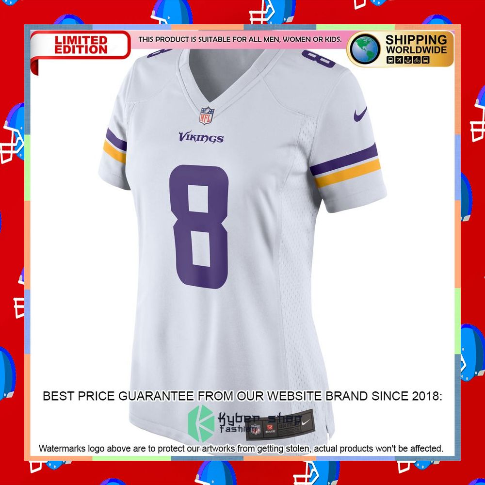 Kirk Cousins Minnesota Vikings Women's White Football Jersey 12 Kirk Cousins Minnesota Vikings Women's White Football Jersey word1