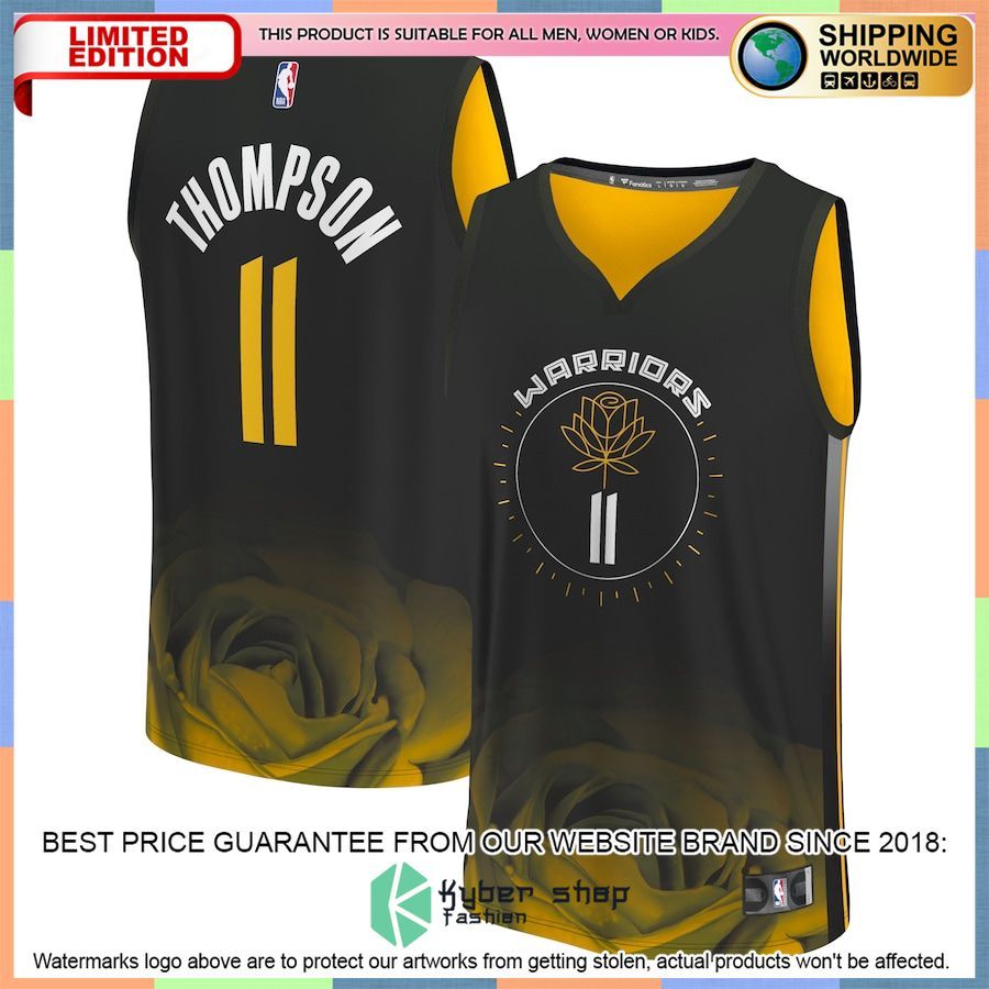 Klay Thompson Golden State Warriors Youth 2022-23 Black Basketball Jersey