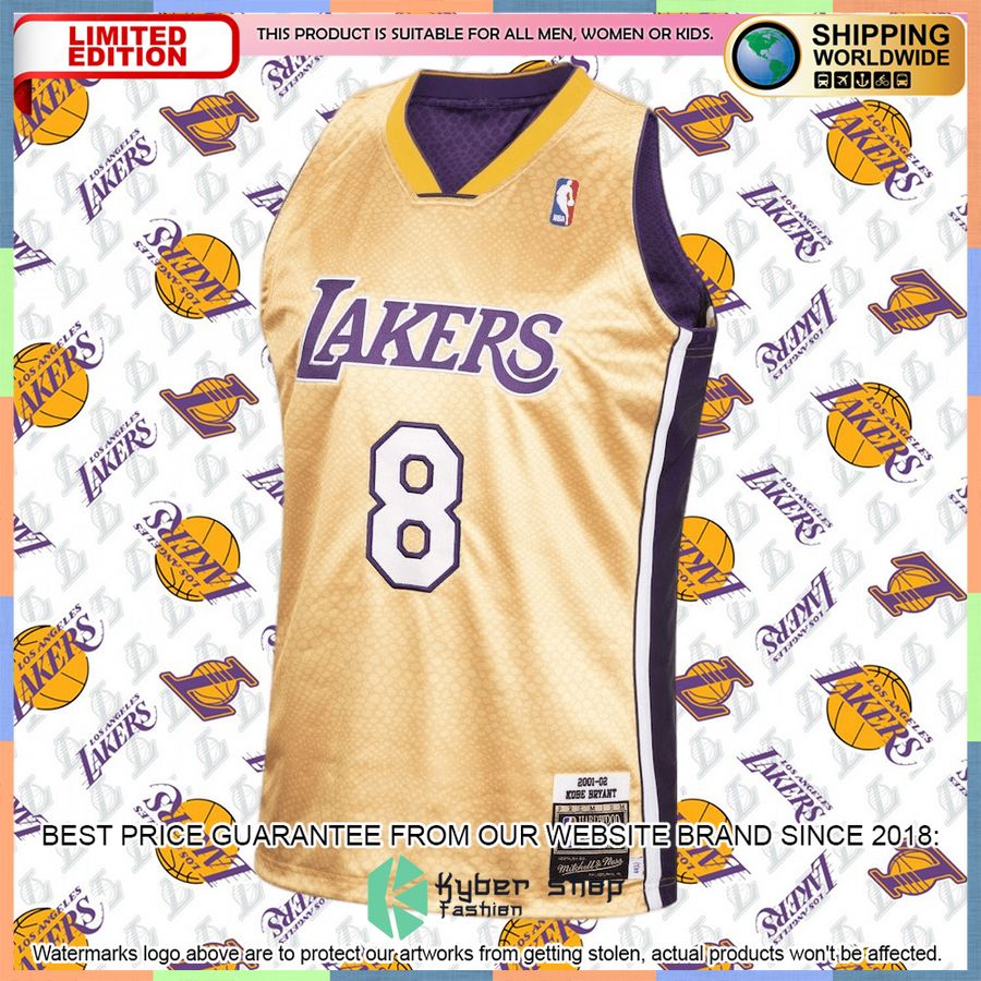 Kobe Bryant Los Angeles Lakers Mitchell & Ness Authentic Reversible Gold-Purple Basketball Jersey 5 Kobe Bryant Los Angeles Lakers Mitchell & Ness Authentic Reversible Gold-Purple Basketball Jersey word2