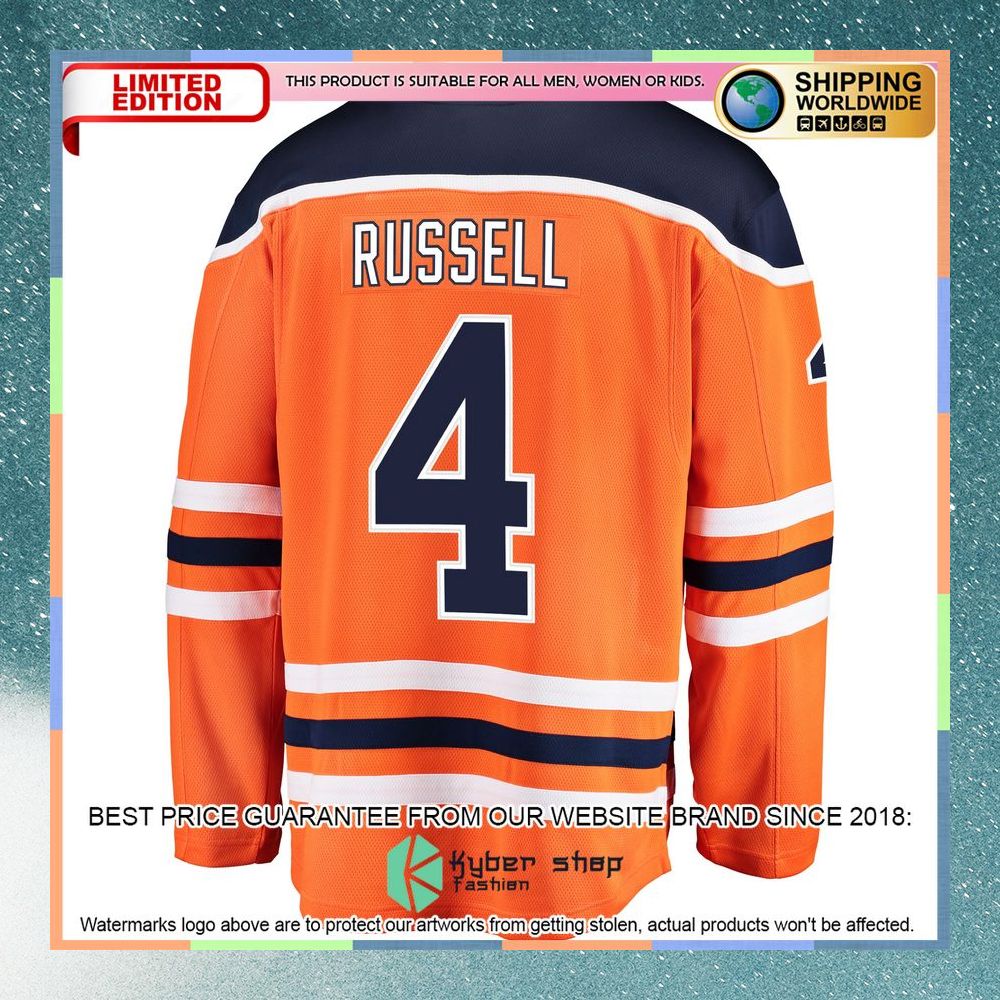 Kris Russell Edmonton Oilers Orange Hockey Jersey 8 Kris Russell Edmonton Oilers Orange Hockey Jersey word1