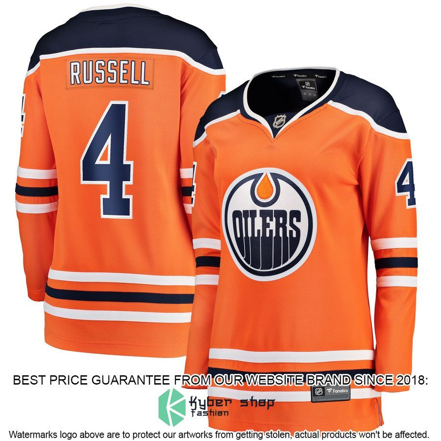 Kris Russell Edmonton Oilers Women's Orange Hockey Jersey