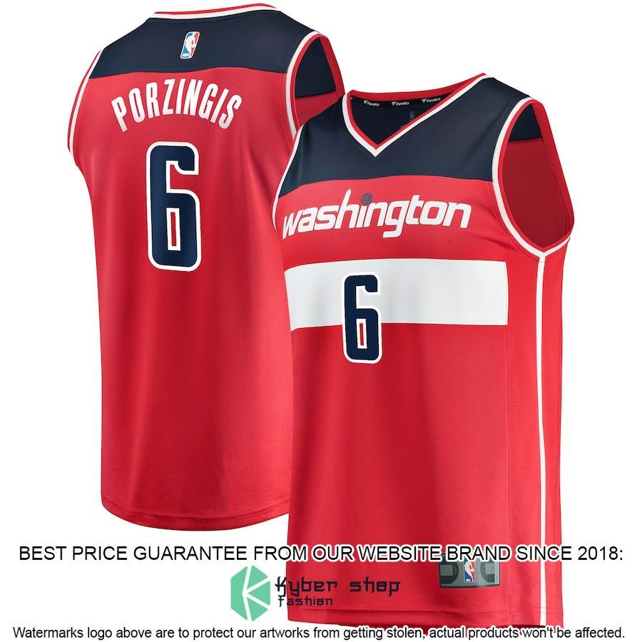 Kristaps Porzingis Washington Wizards 2022-23 Red Basketball Jersey