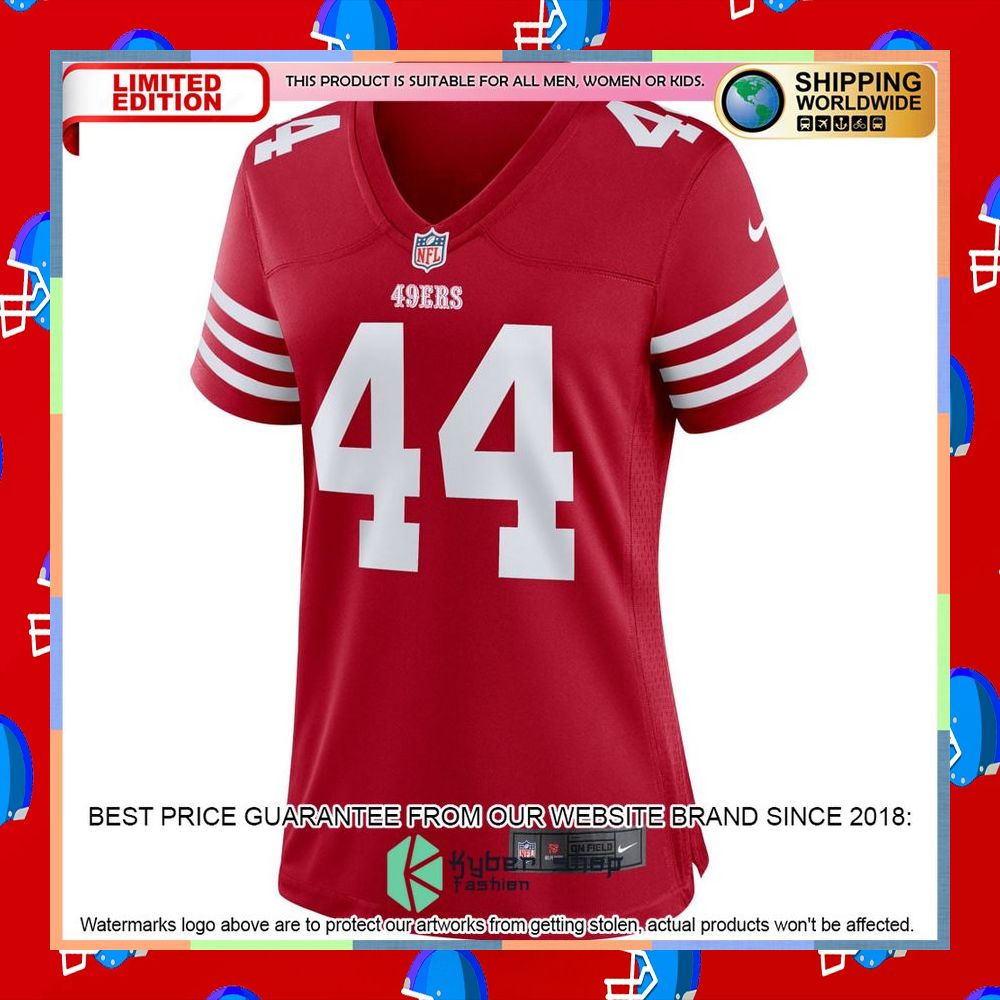 Kyle Juszczyk San Francisco 49ers Women's Scarlet Football Jersey 7 Kyle Juszczyk San Francisco 49ers Women's Scarlet Football Jersey word1