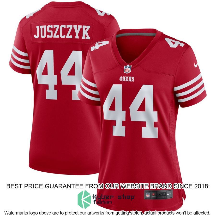Kyle Juszczyk San Francisco 49ers Women's Scarlet Football Jersey 4 Kyle Juszczyk San Francisco 49ers Women's Scarlet Football Jersey word1