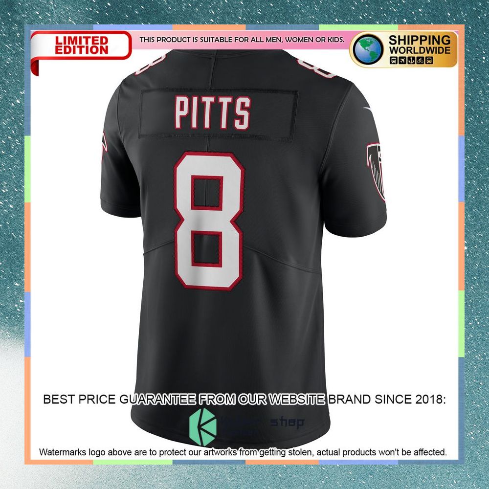 Kyle Pitts Atlanta Falcons Alternate Vapor Black Football Jersey 7 Kyle Pitts Atlanta Falcons Alternate Vapor Black Football Jersey word2