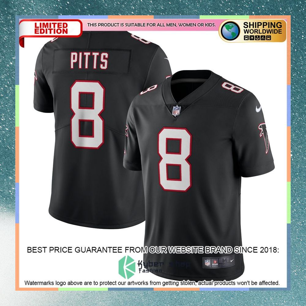 Kyle Pitts Atlanta Falcons Alternate Vapor Black Football Jersey 8 Kyle Pitts Atlanta Falcons Alternate Vapor Black Football Jersey word2