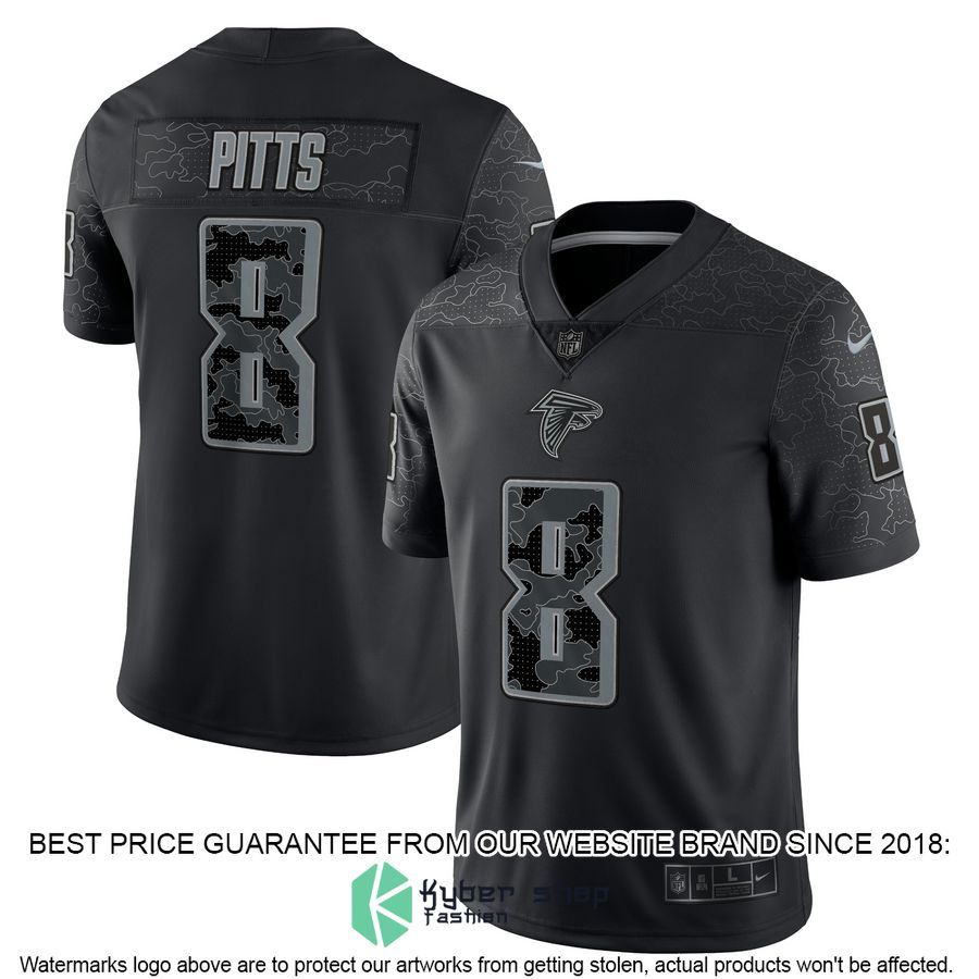 Kyle Pitts Atlanta Falcons RFLCTV Black Football Jersey