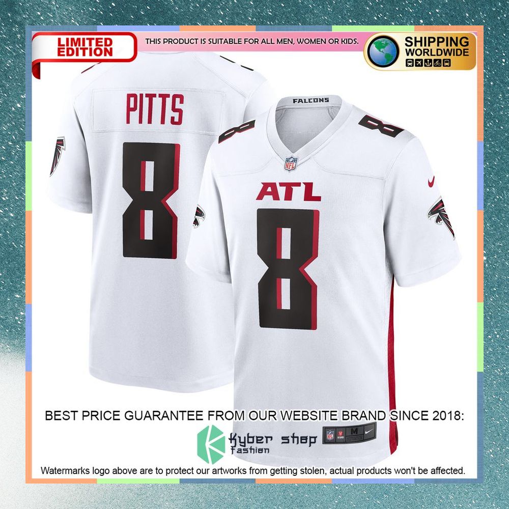 Kyle Pitts Atlanta Falcons White Football Jersey 5 Kyle Pitts Atlanta Falcons White Football Jersey word1