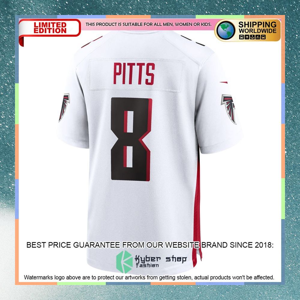 Kyle Pitts Atlanta Falcons White Football Jersey 7 Kyle Pitts Atlanta Falcons White Football Jersey word1