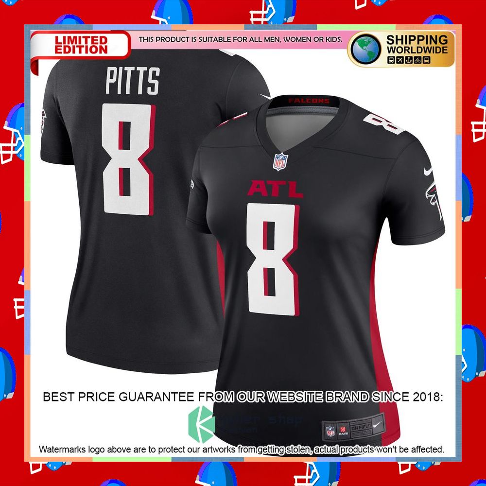 Kyle Pitts Atlanta Falcons Women's Legend Black Football Jersey 8 Kyle Pitts Atlanta Falcons Women's Legend Black Football Jersey word1