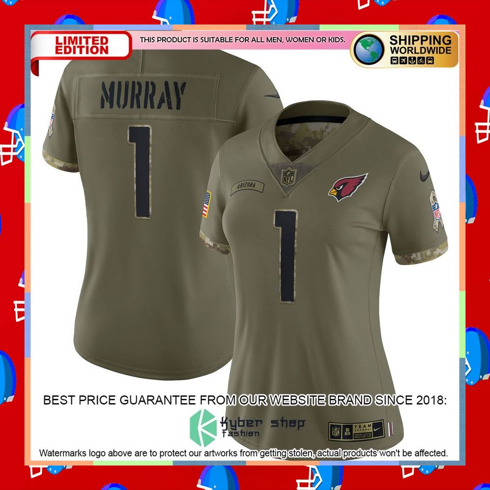 Kyler Murray Arizona Cardinals Women's 2022 Salute To Service Olive Football Jersey 5 Kyler Murray Arizona Cardinals Women's 2022 Salute To Service Olive Football Jersey word3
