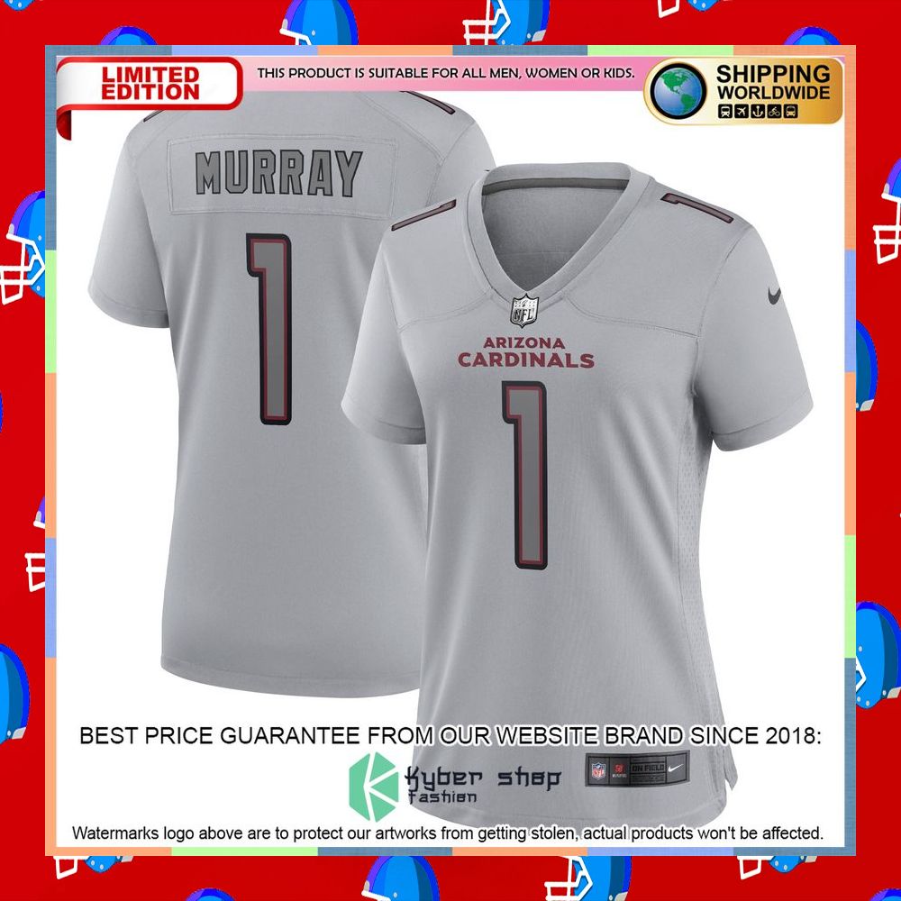 Kyler Murray Arizona Cardinals Women's Atmosphere Fashion Gray Football Jersey 5 Kyler Murray Arizona Cardinals Women's Atmosphere Fashion Gray Football Jersey word2
