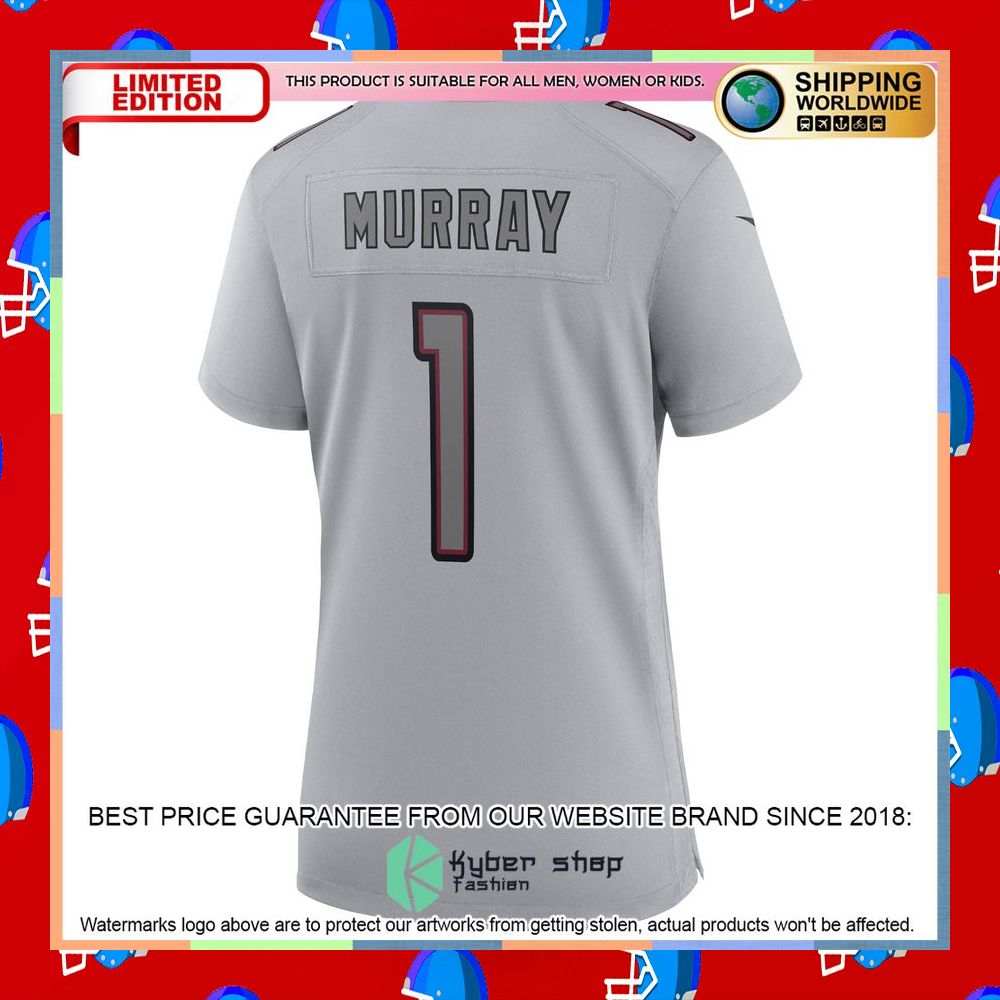 Kyler Murray Arizona Cardinals Women's Atmosphere Fashion Gray Football Jersey 7 Kyler Murray Arizona Cardinals Women's Atmosphere Fashion Gray Football Jersey word2