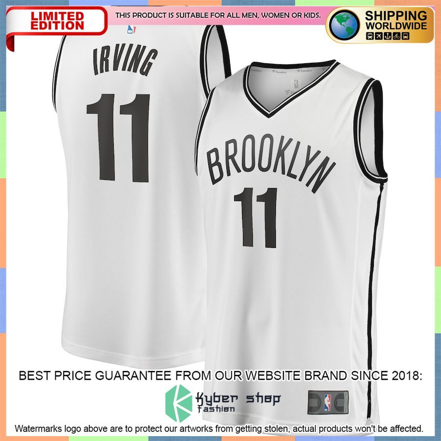 Kyrie Irving Brooklyn Nets 2019 Player Movement White Basketball Jersey