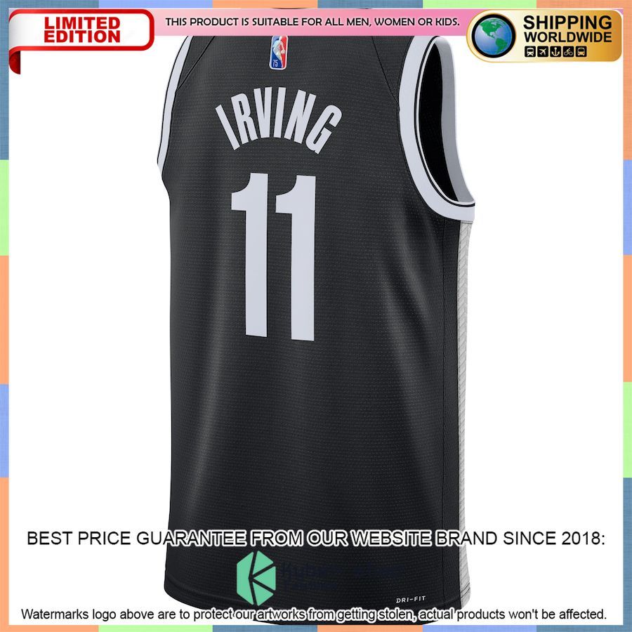 Kyrie Irving Brooklyn Nets Nike 2021-22 Diamond Black Basketball Jersey 3 Kyrie Irving Brooklyn Nets Nike 2021-22 Diamond Black Basketball Jersey word2