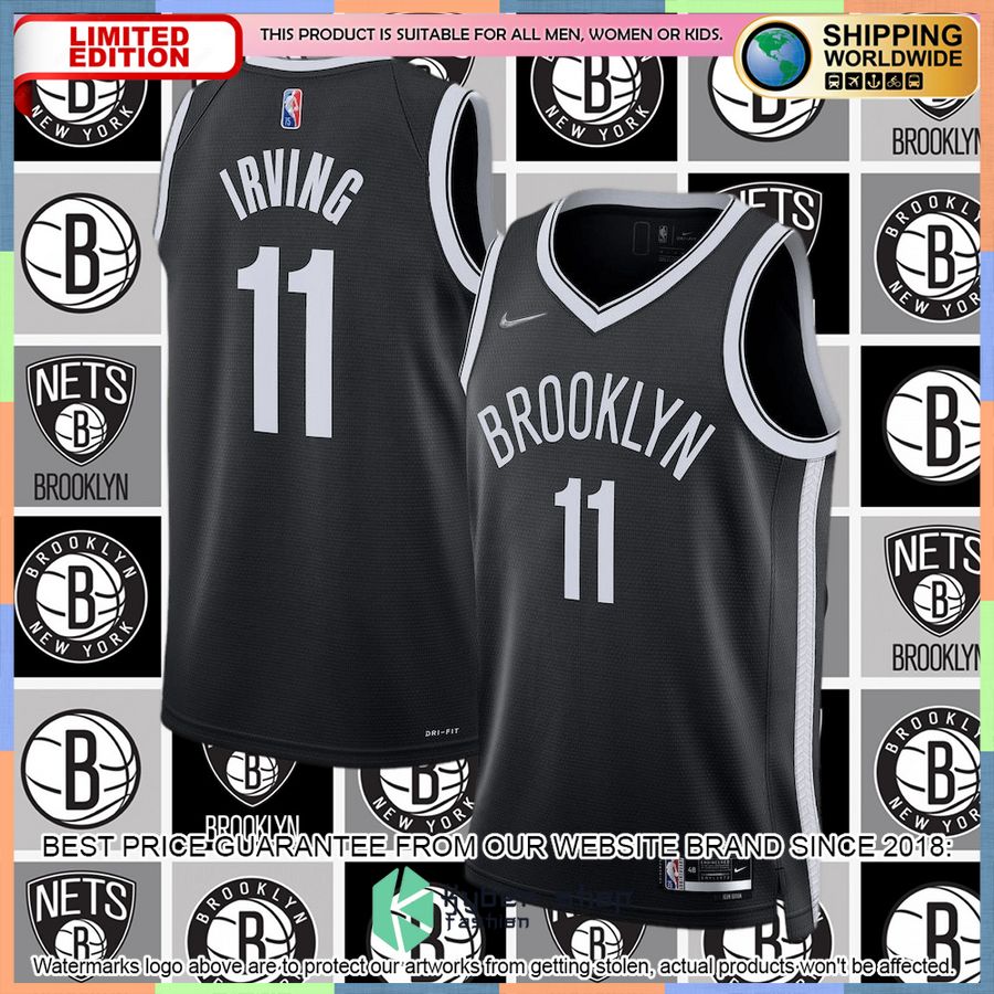 Kyrie Irving Brooklyn Nets Nike 2021-22 Diamond Black Basketball Jersey 4 Kyrie Irving Brooklyn Nets Nike 2021-22 Diamond Black Basketball Jersey word2