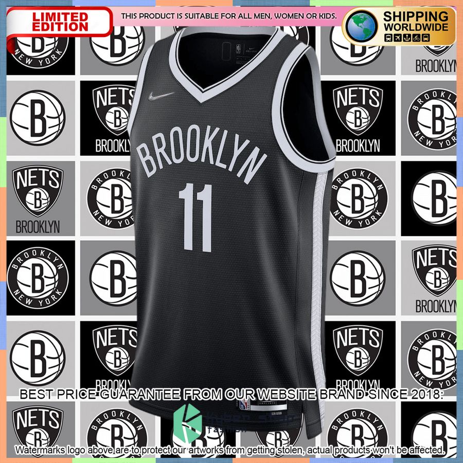 Kyrie Irving Brooklyn Nets Nike 2021-22 Diamond Black Basketball Jersey 5 Kyrie Irving Brooklyn Nets Nike 2021-22 Diamond Black Basketball Jersey word2