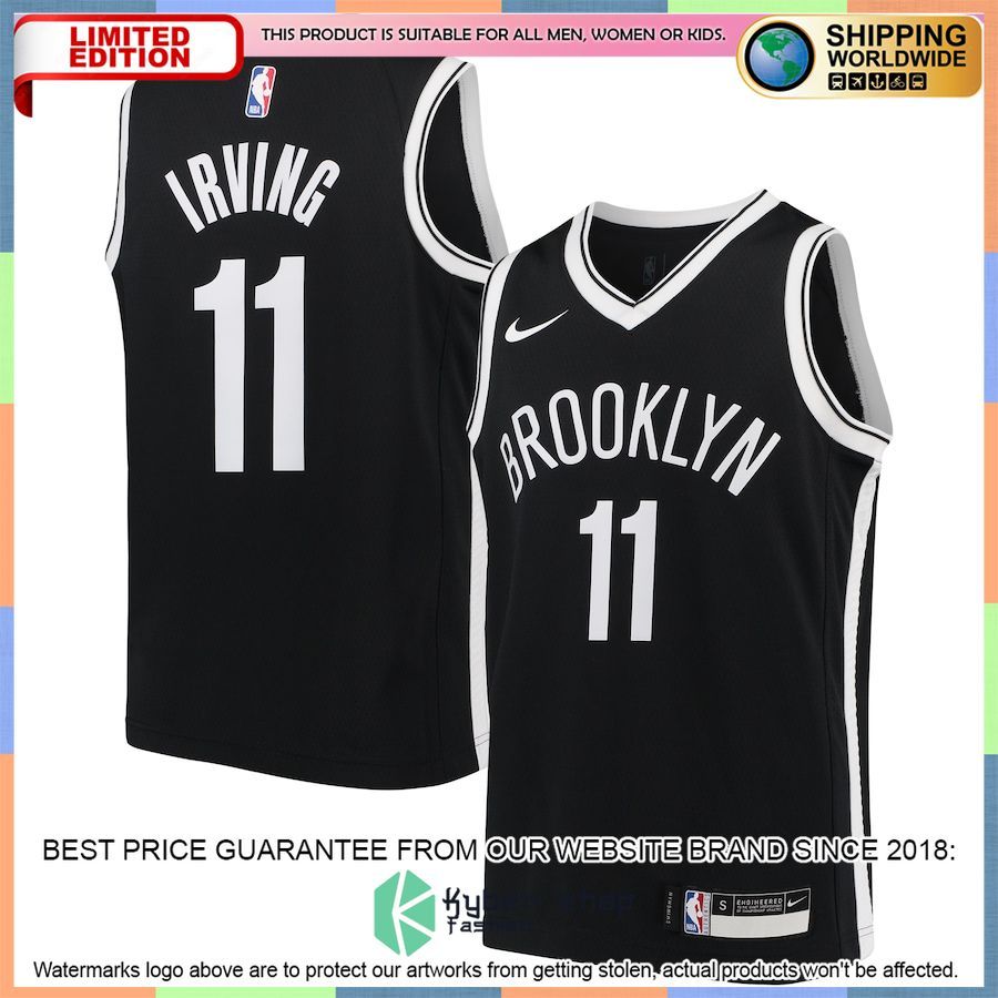 Kyrie Irving Brooklyn Nets Nike Youth Black Basketball Jersey