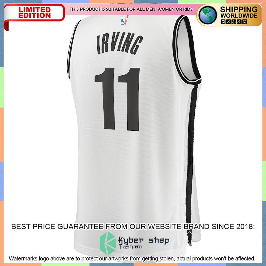 Kyrie Irving Brooklyn Nets Youth 2020-21 Player White Basketball Jersey 3 Kyrie Irving Brooklyn Nets Youth 2020-21 Player White Basketball Jersey word1