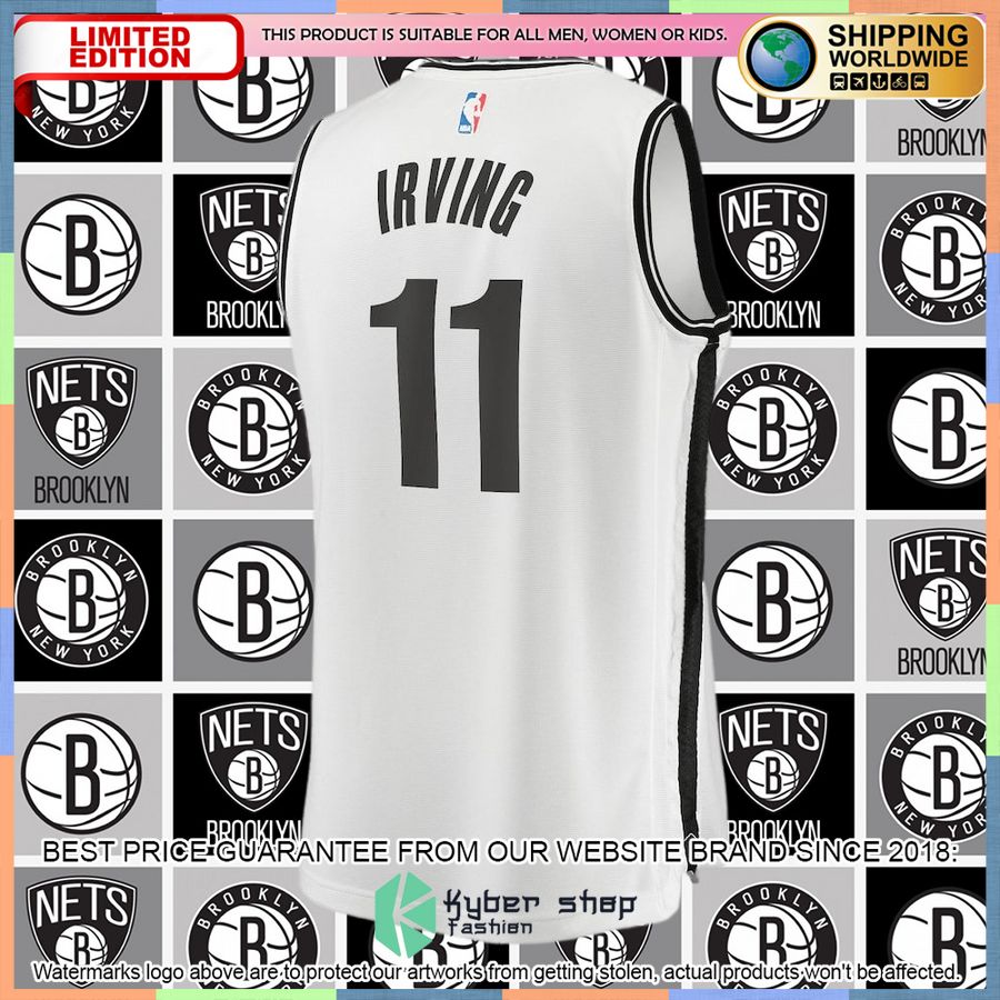 Kyrie Irving Brooklyn Nets Youth 2020-21 Player White Basketball Jersey 6 Kyrie Irving Brooklyn Nets Youth 2020-21 Player White Basketball Jersey word1