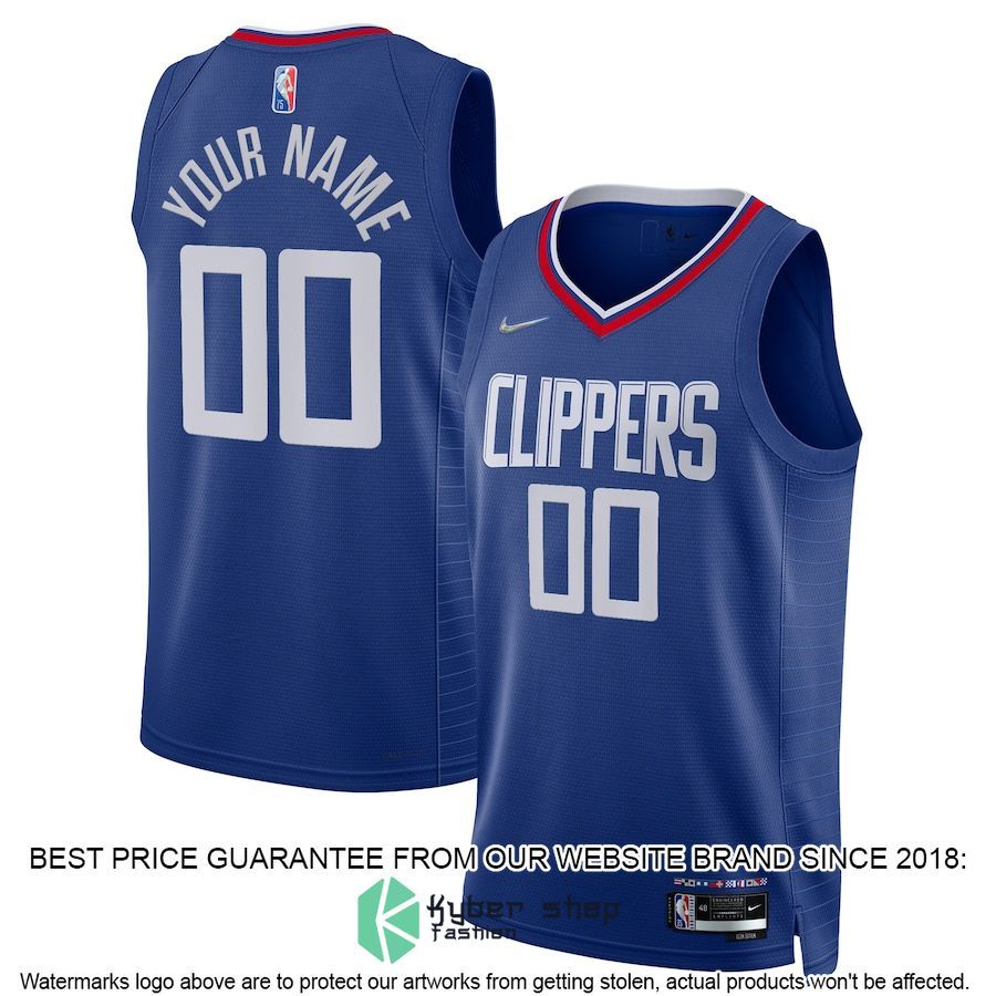 LA Clippers Nike 2021-22 Diamond Custom Royal Basketball Jersey