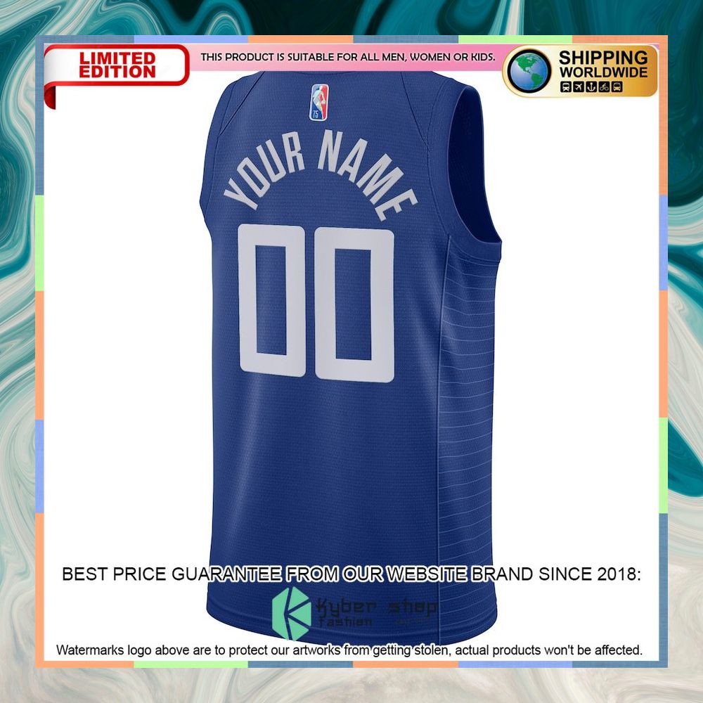 LA Clippers Nike 2021-22 Diamond Custom Royal Basketball Jersey 6 LA Clippers Nike 2021-22 Diamond Custom Royal Basketball Jersey word3