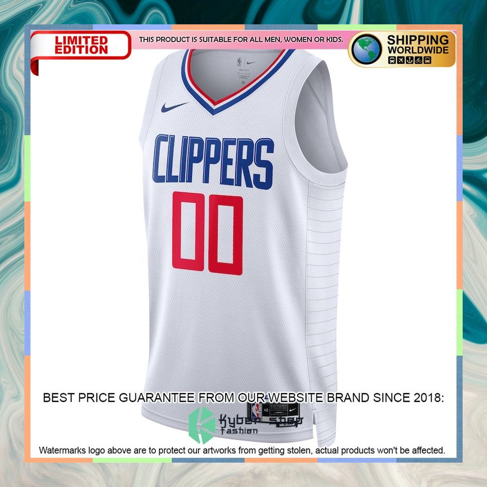 LA Clippers Nike Unisex 2022-23 Custom White Basketball Jersey 5 LA Clippers Nike Unisex 2022-23 Custom White Basketball Jersey word3