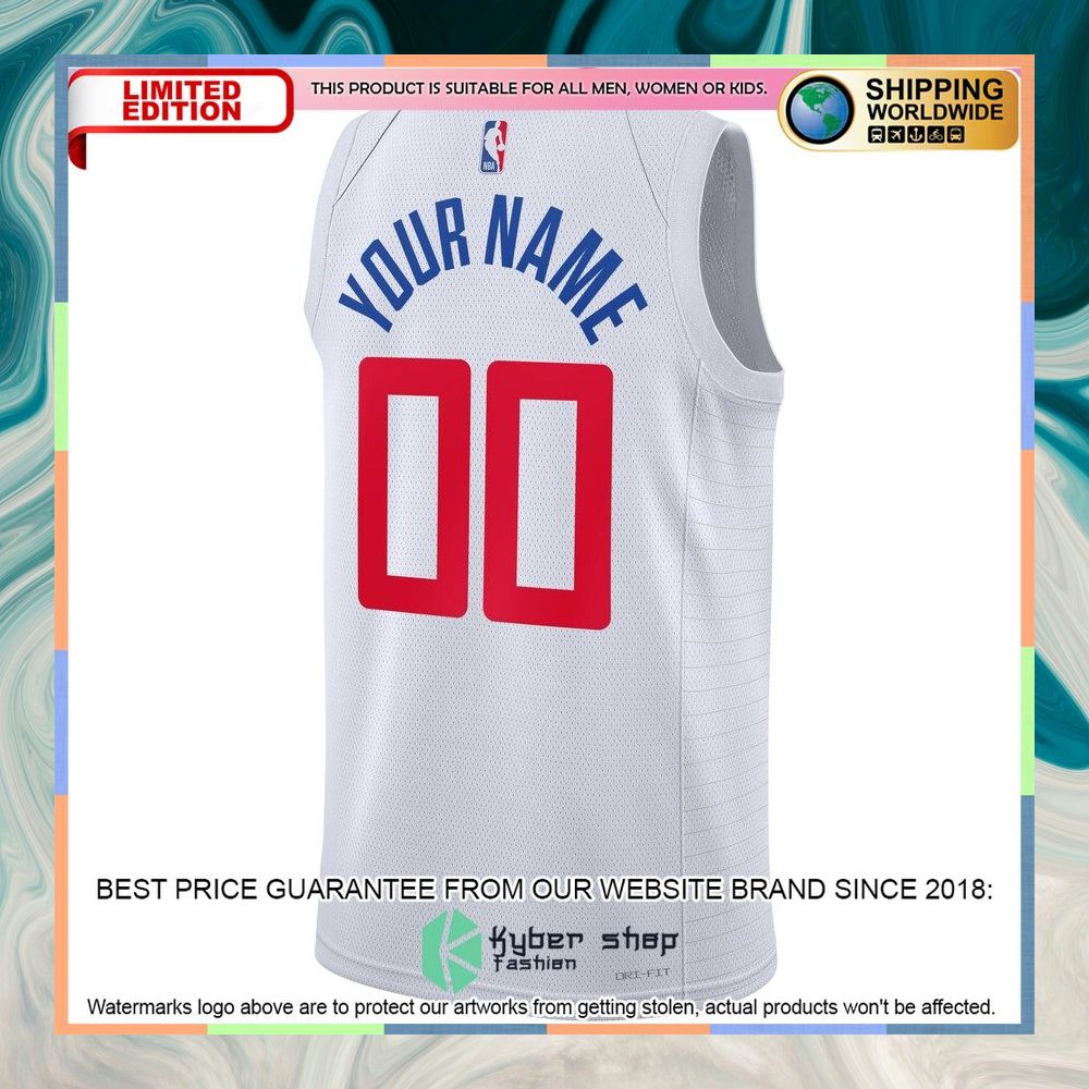 LA Clippers Nike Unisex 2022-23 Custom White Basketball Jersey 6 LA Clippers Nike Unisex 2022-23 Custom White Basketball Jersey word3