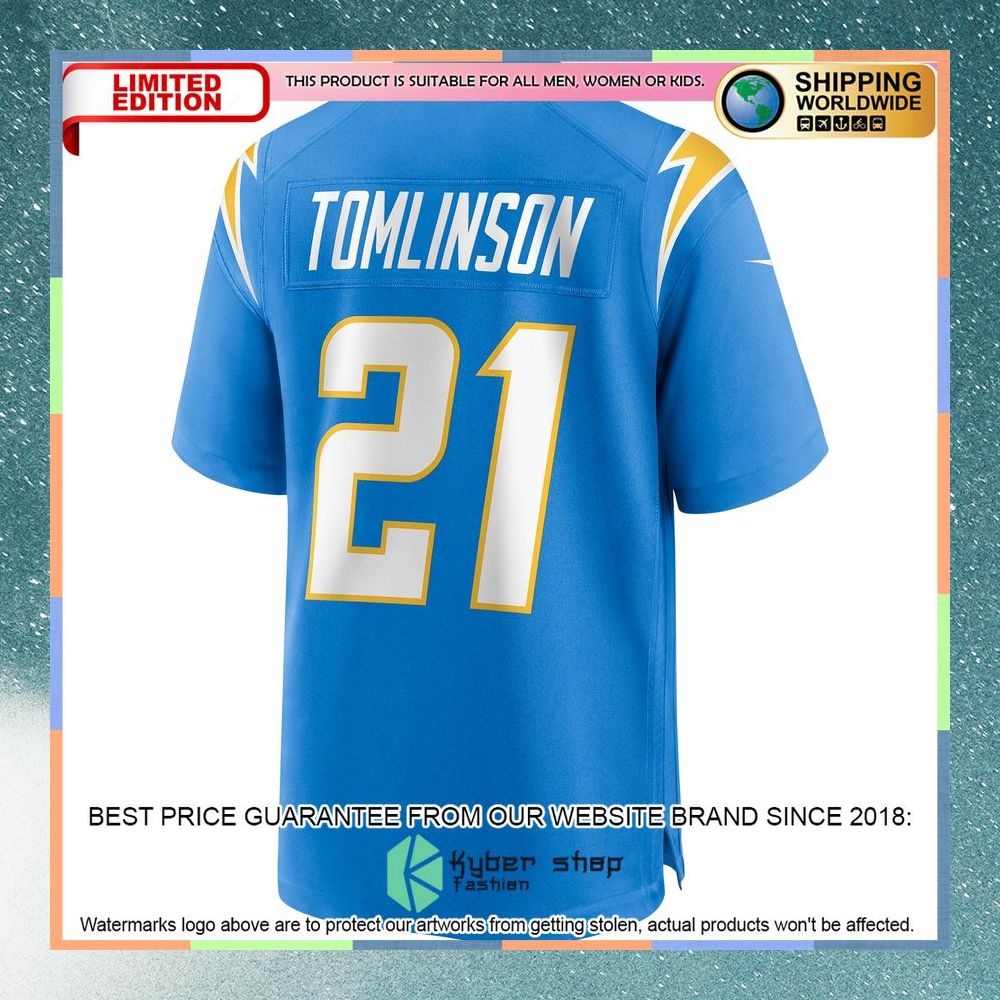 LaDainian Tomlinson Los Angeles Chargers Football Retired Powder Blue Football Jersey 7 LaDainian Tomlinson Los Angeles Chargers Football Retired Powder Blue Football Jersey word3