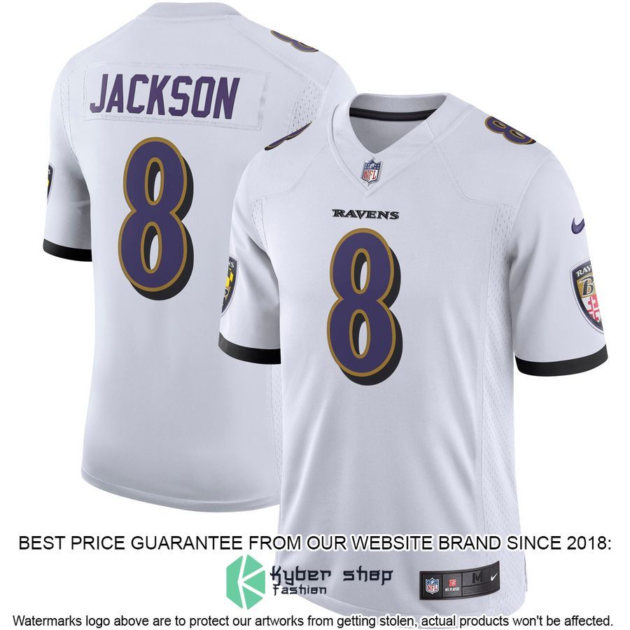 Lamar Jackson Baltimore Ravens Vapor White Football Jersey