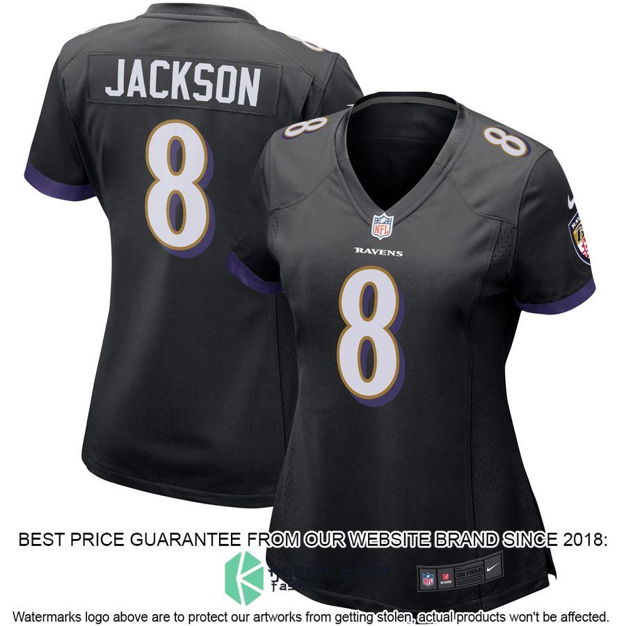 Lamar Jackson Baltimore Ravens Women's Black Football Jersey
