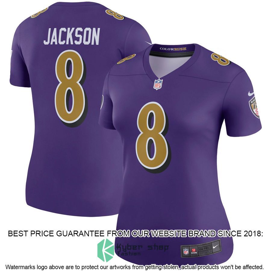 Lamar Jackson Baltimore Ravens Women's Color Rush Legend Purple Football Jersey