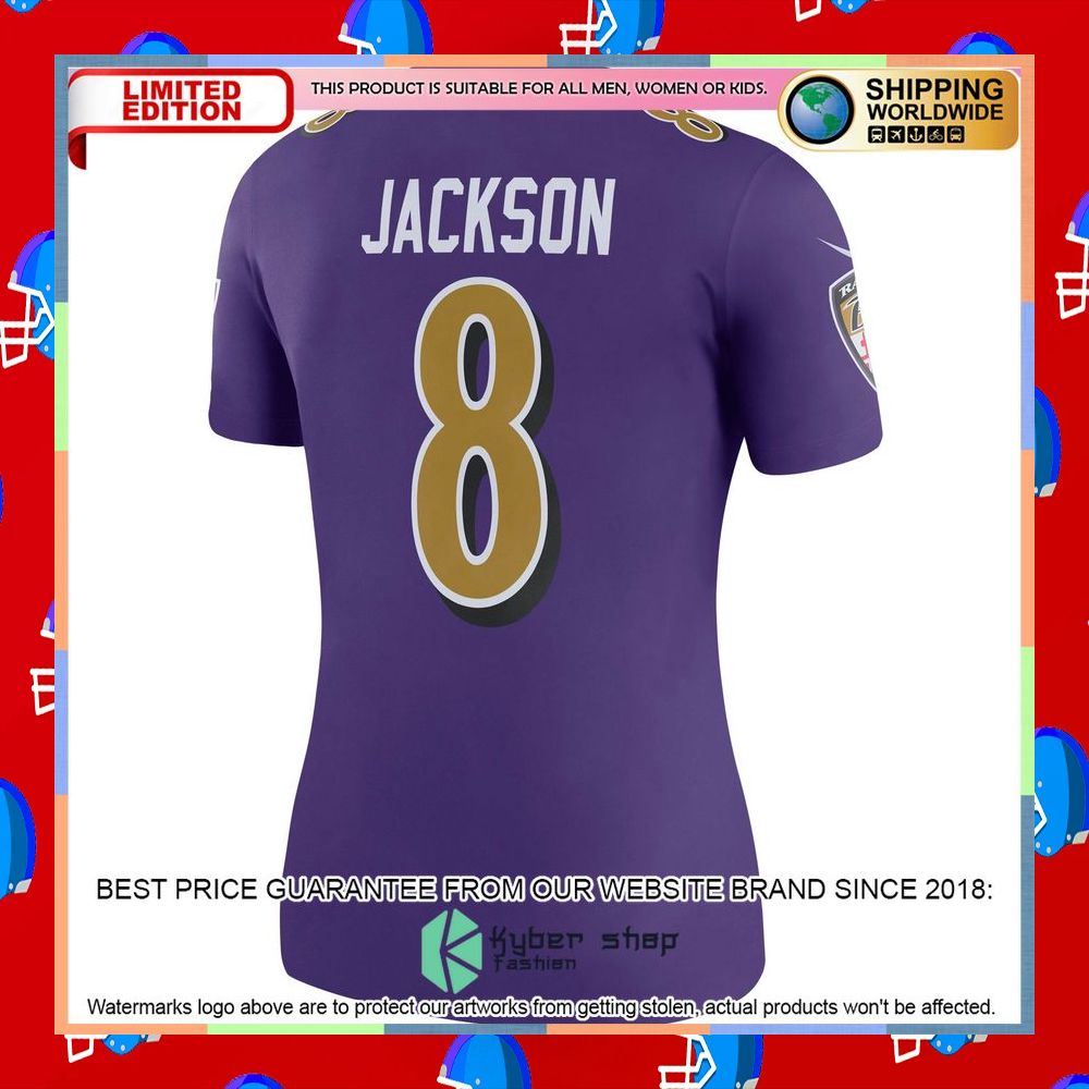 Lamar Jackson Baltimore Ravens Women's Color Rush Legend Purple Football Jersey 7 Lamar Jackson Baltimore Ravens Women's Color Rush Legend Purple Football Jersey word1