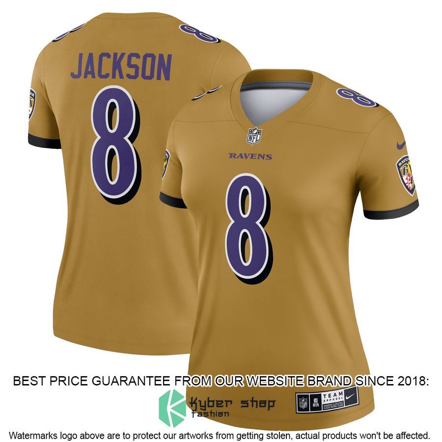 Lamar Jackson Baltimore Ravens Women's Inverted Legend Gold Football Jersey 4 Lamar Jackson Baltimore Ravens Women's Inverted Legend Gold Football Jersey word3
