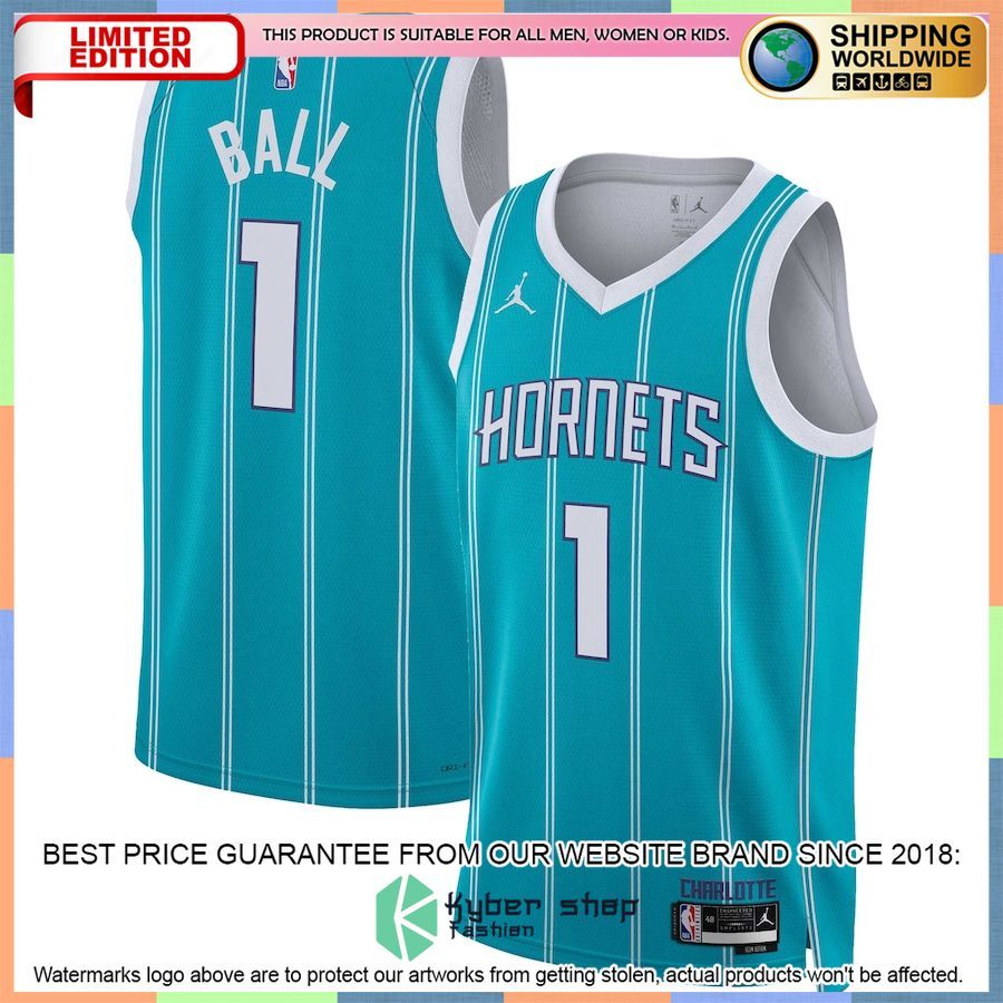 LaMelo Ball Charlotte Hornets Jordan Brand 2022-23 Teal Basketball Jersey