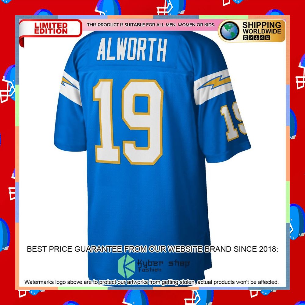 Lance Alworth Los Angeles Chargers Mitchell & Ness Legacy Replica Powder Blue Football Jersey 7 Lance Alworth Los Angeles Chargers Mitchell & Ness Legacy Replica Powder Blue Football Jersey word3
