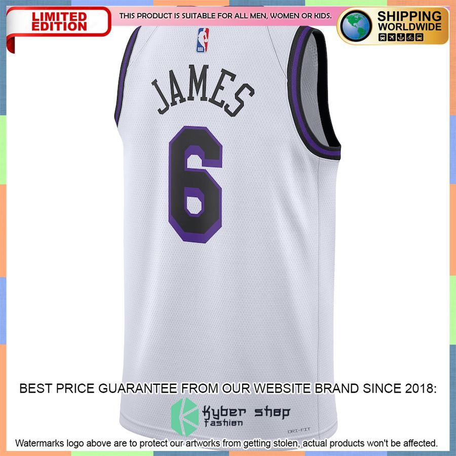 LeBron James 6 Los Angeles Lakers Nike 2022-23 White Basketball Jersey 3 LeBron James 6 Los Angeles Lakers Nike 2022-23 White Basketball Jersey word1