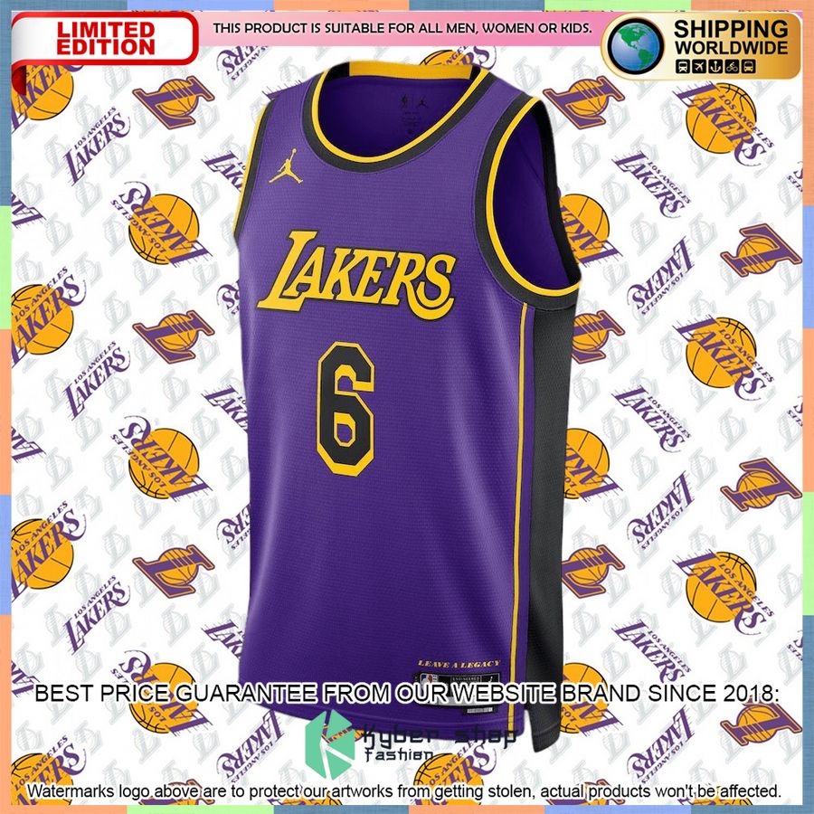 LeBron James Los Angeles Lakers Jordan Brand 2022-23 Purple Basketball Jersey 5 LeBron James Los Angeles Lakers Jordan Brand 2022-23 Purple Basketball Jersey word1