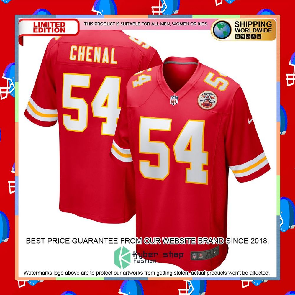 Leo Chenal Kansas City Chiefs Red Football Jersey 5 Leo Chenal Kansas City Chiefs Red Football Jersey word1