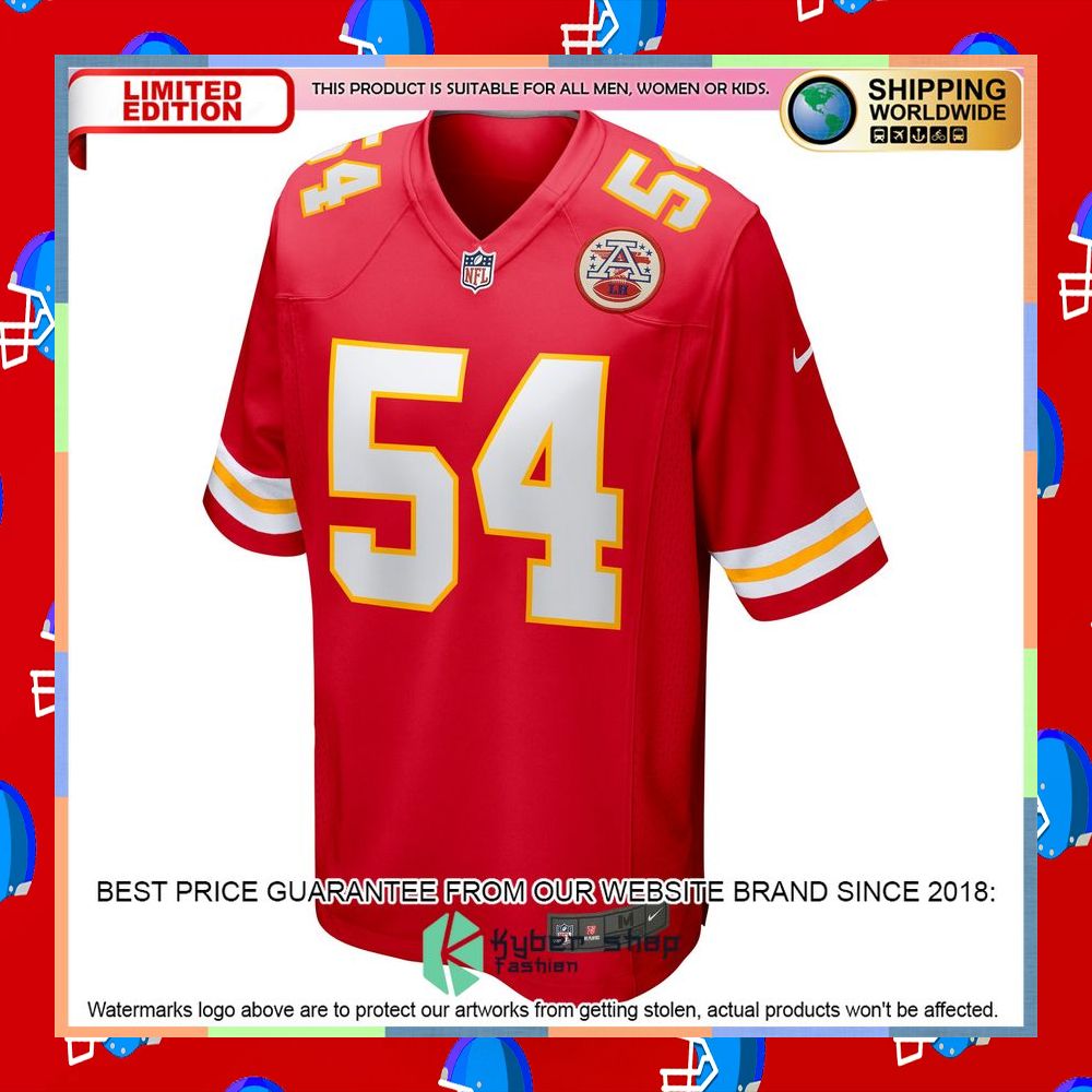 Leo Chenal Kansas City Chiefs Red Football Jersey 6 Leo Chenal Kansas City Chiefs Red Football Jersey word1