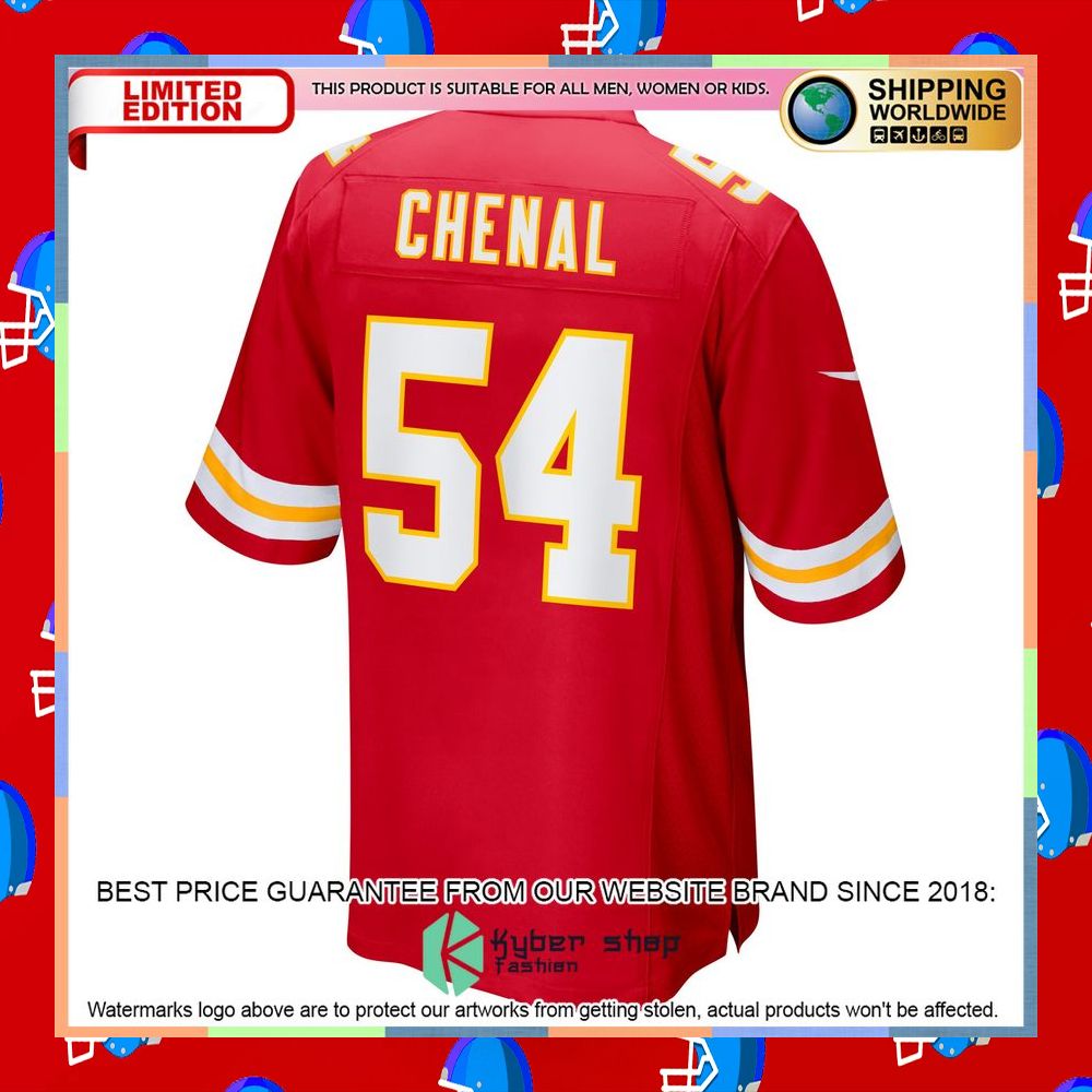 Leo Chenal Kansas City Chiefs Red Football Jersey 7 Leo Chenal Kansas City Chiefs Red Football Jersey word1