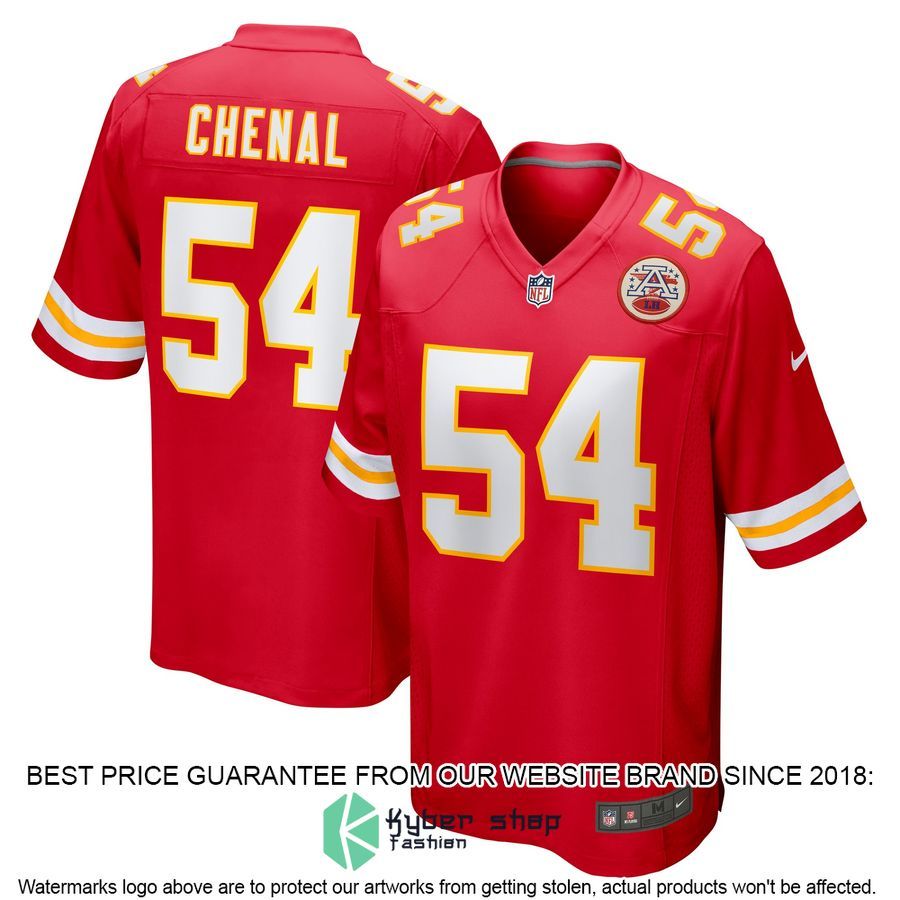 Leo Chenal Kansas City Chiefs Red Football Jersey 4 Leo Chenal Kansas City Chiefs Red Football Jersey word1