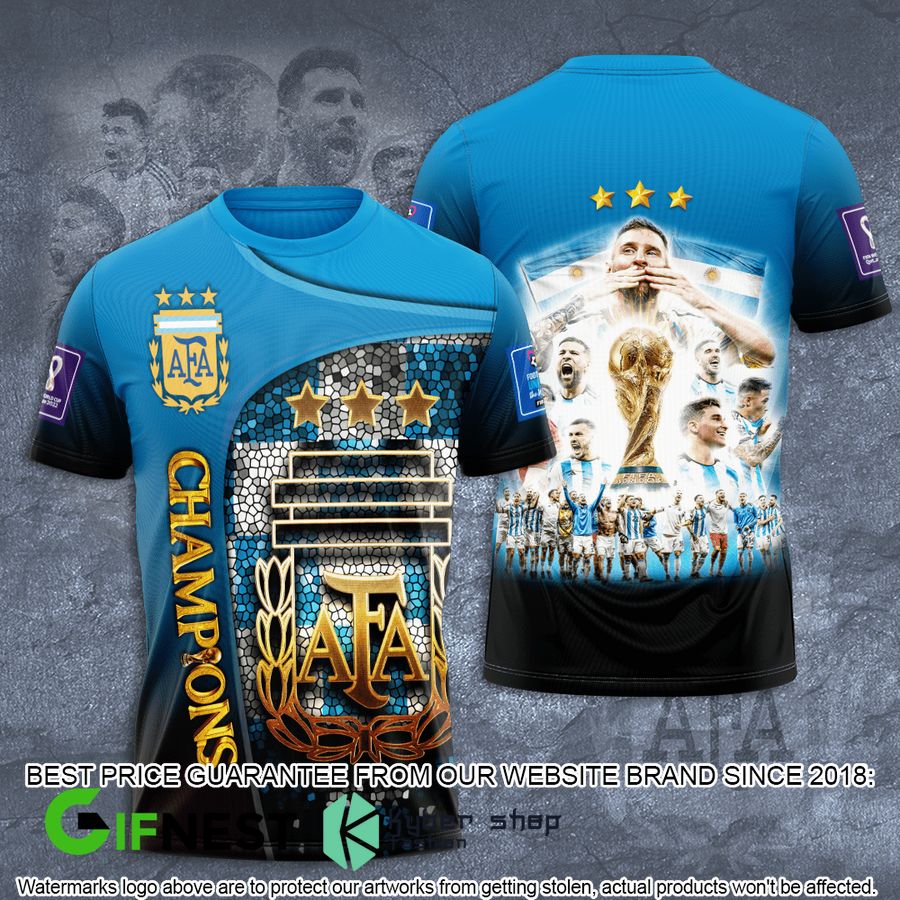 Lionel Messi AFA Champions World Cup 2022 3D Hoodie, T-shirt