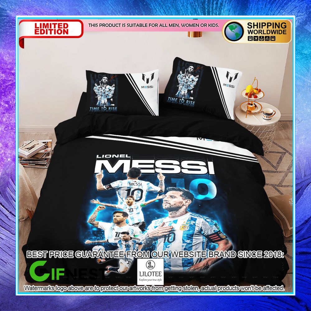Lionel Messi Champion World Cup 2022 Bedding Set word1
