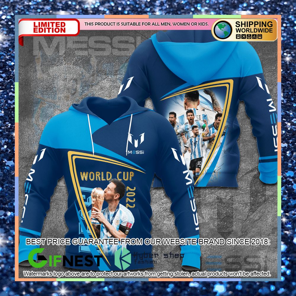 Lionel Messi Champion World Cup 2022 Blue 3D Hoodie, T-shirt 4 Lionel Messi Champion World Cup 2022 Blue 3D Hoodie, T-shirt word2