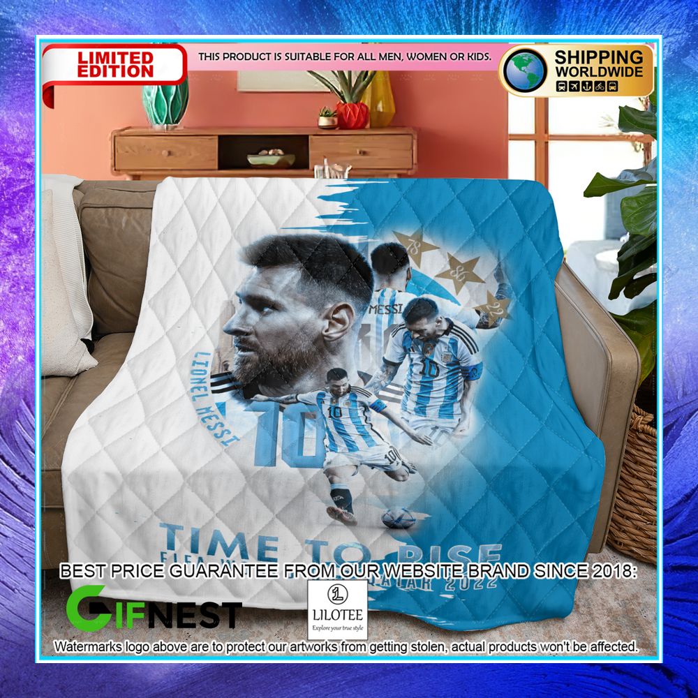 Lionel Messi Time To Rise Fifa World Cup Qatar 2022 Quilt 4 Lionel Messi Time To Rise Fifa World Cup Qatar 2022 Quilt word3