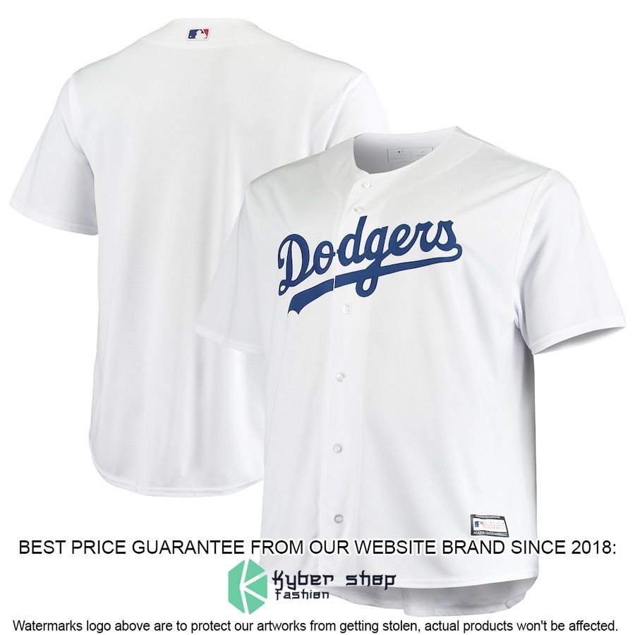 Los Angeles Dodgers Big And Tall Team White Baseball Jersey
